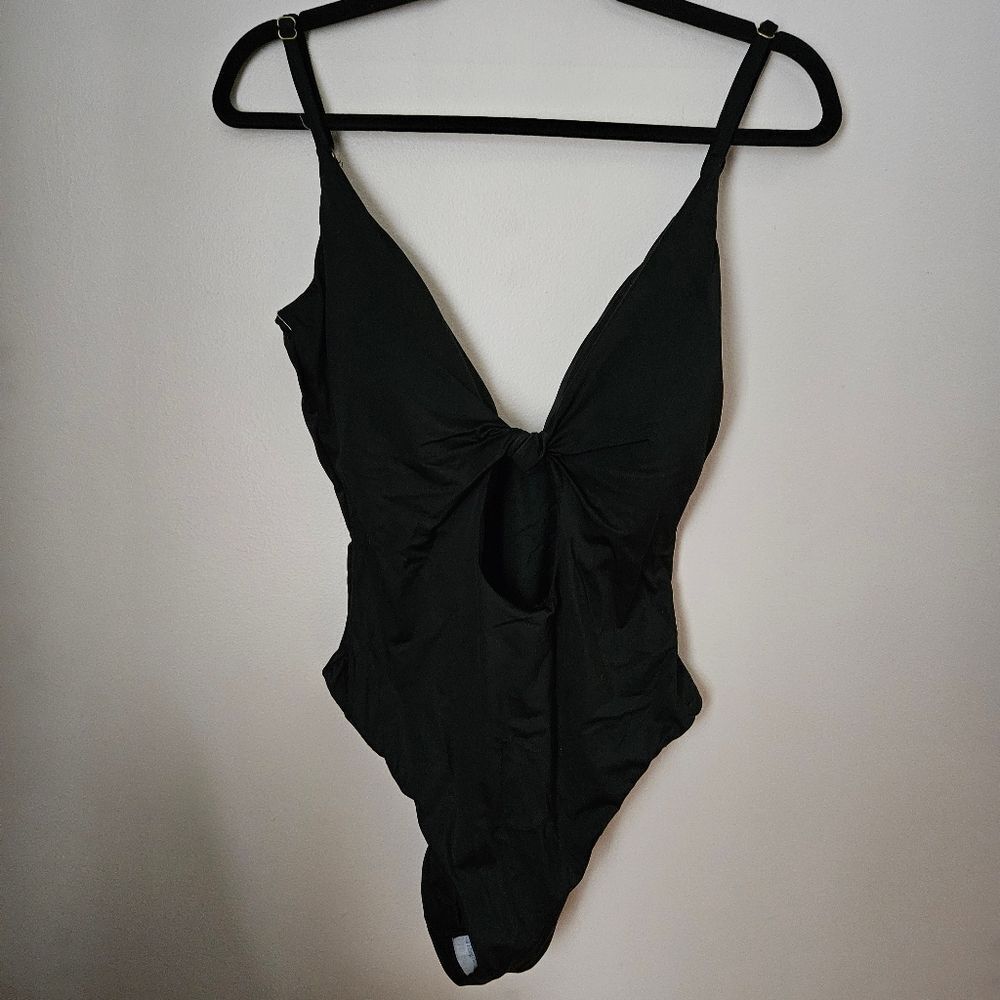 Andie Swimsuit The Santorini One Piece Black Cut Out Neutral Vacation Beach Pool - Picture 2 of 15
